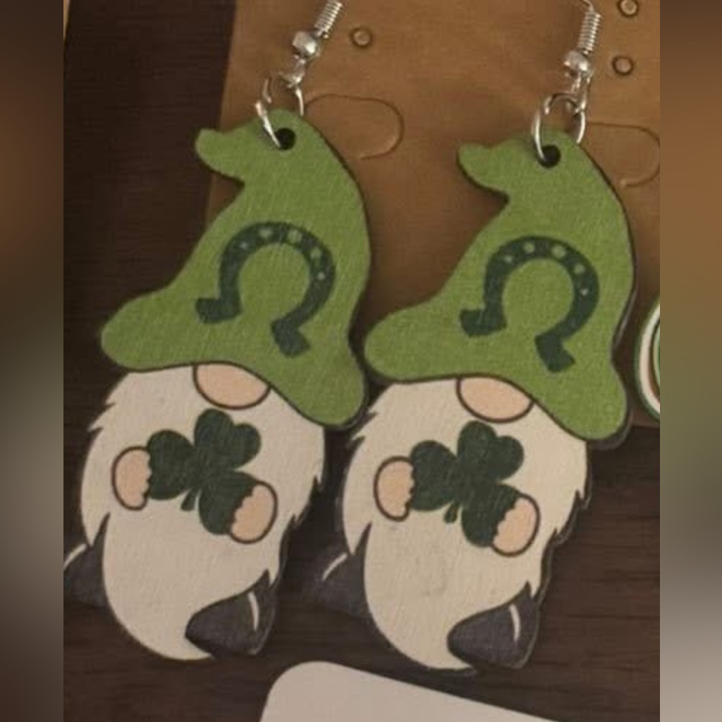 Whimsical Green Gnome Earrings